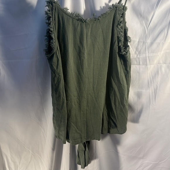 NWT Umgee tie front tank army green spaghetti strap size large summer crop top - Picture 11 of 13